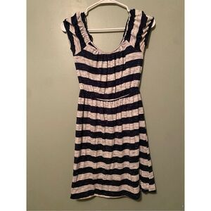 Maurice’s Striped Scoop Neck Elastic Waist Short Sleeve Dress Size Small